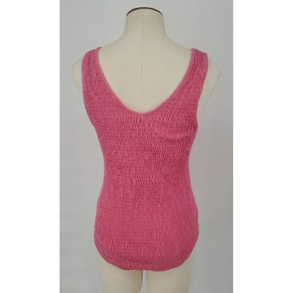 Brave Soul London Womens Pink Shirred Sleeveless Bodysuit Tank Top Large NWT - Picture 5 of 12